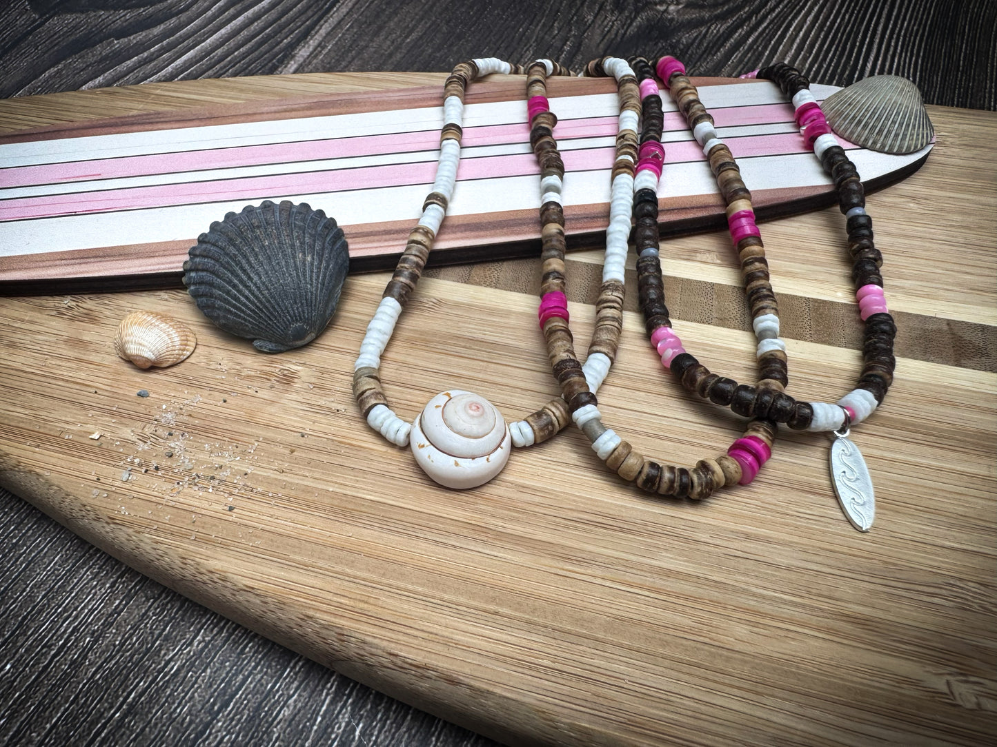 Swaggy Collab coco shell surf necklaces