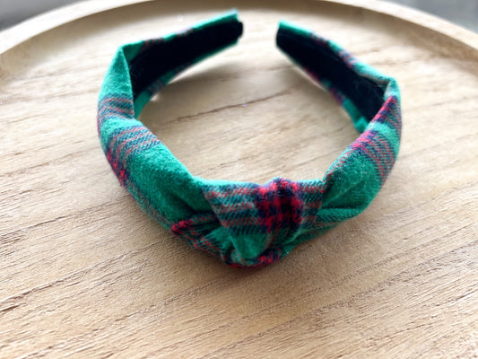 Plaid knotted headband