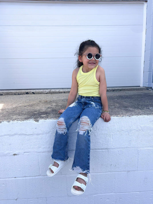 Tan/white round sunnies