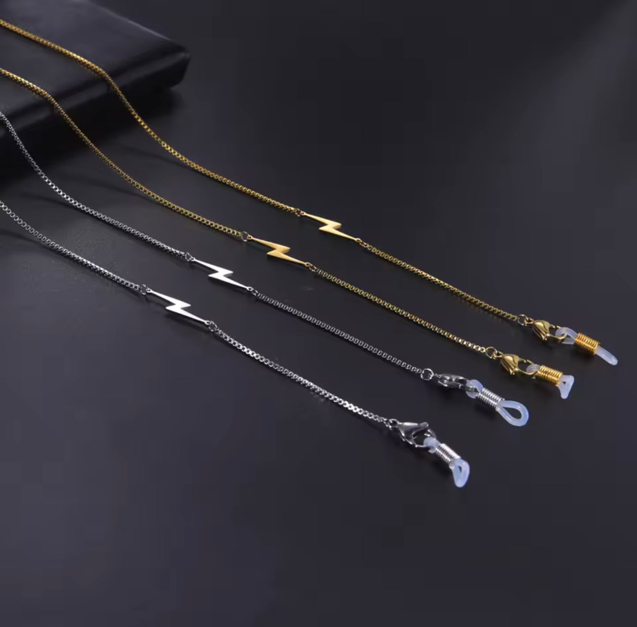 Stainless lightning silver sunglass lanyard