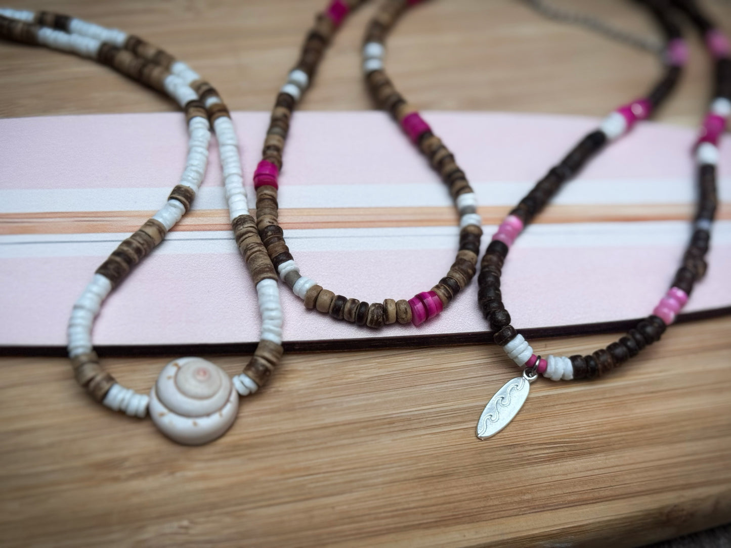Swaggy Collab coco shell surf necklaces