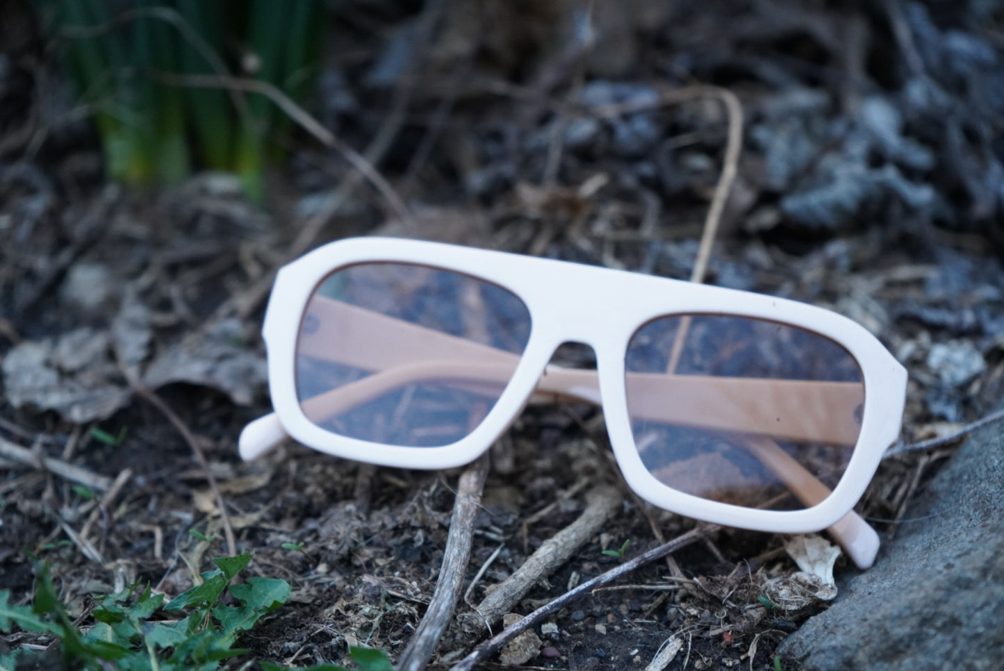 Adult UV400 cream pilot sunglasses