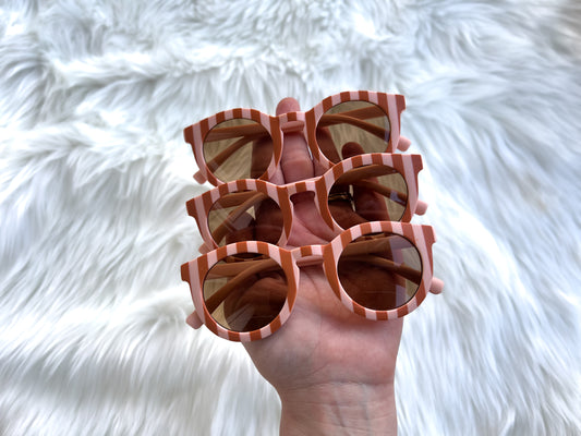 Pink/brown striped sunnies