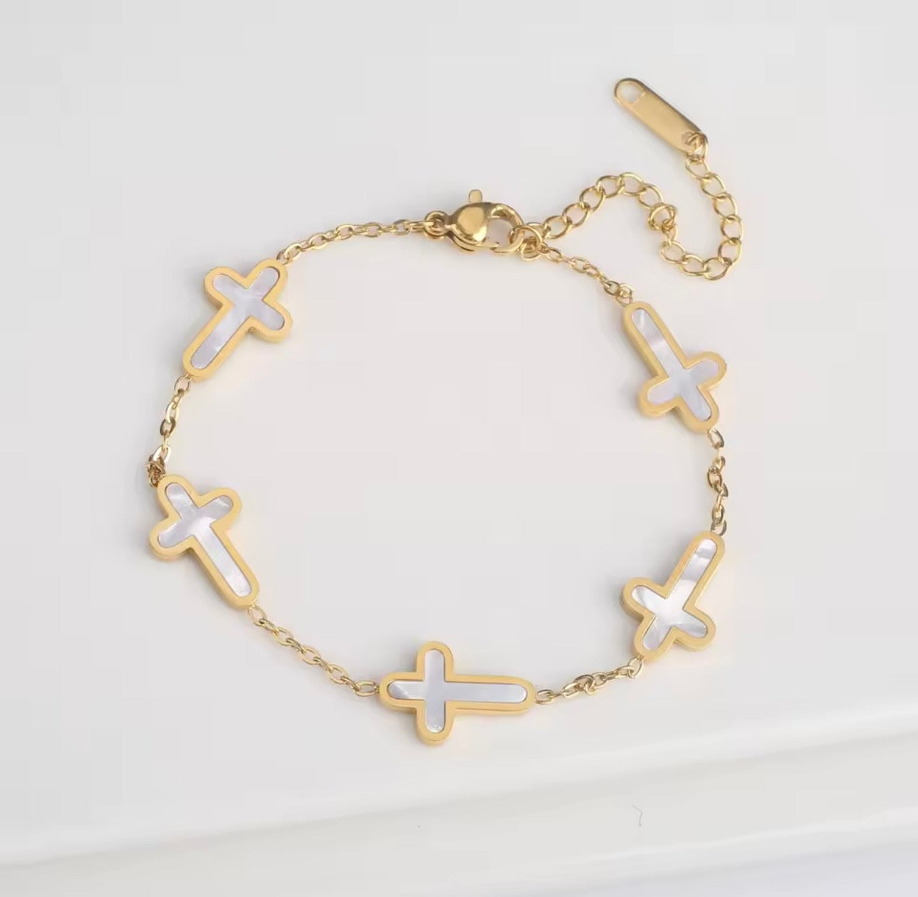 Adult cross bracelet stainless steel