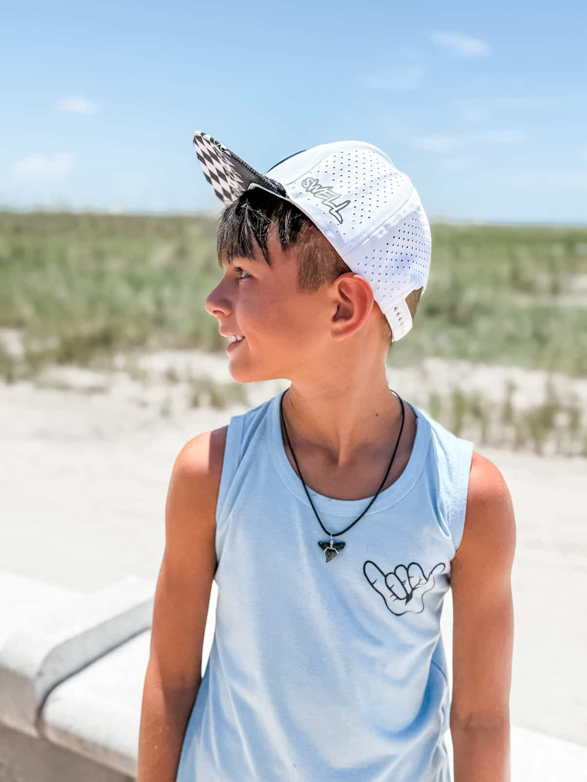 Lemon shark tooth stainless necklace