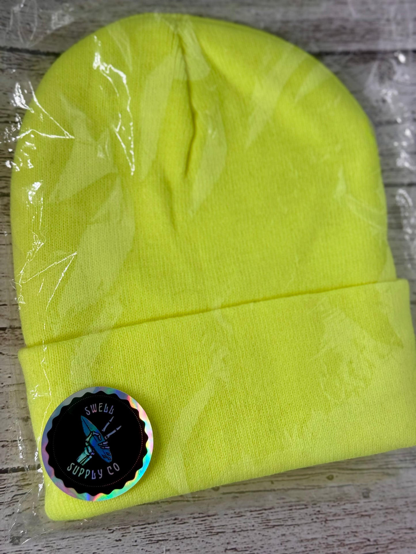 Adult yellow acrylic beanie