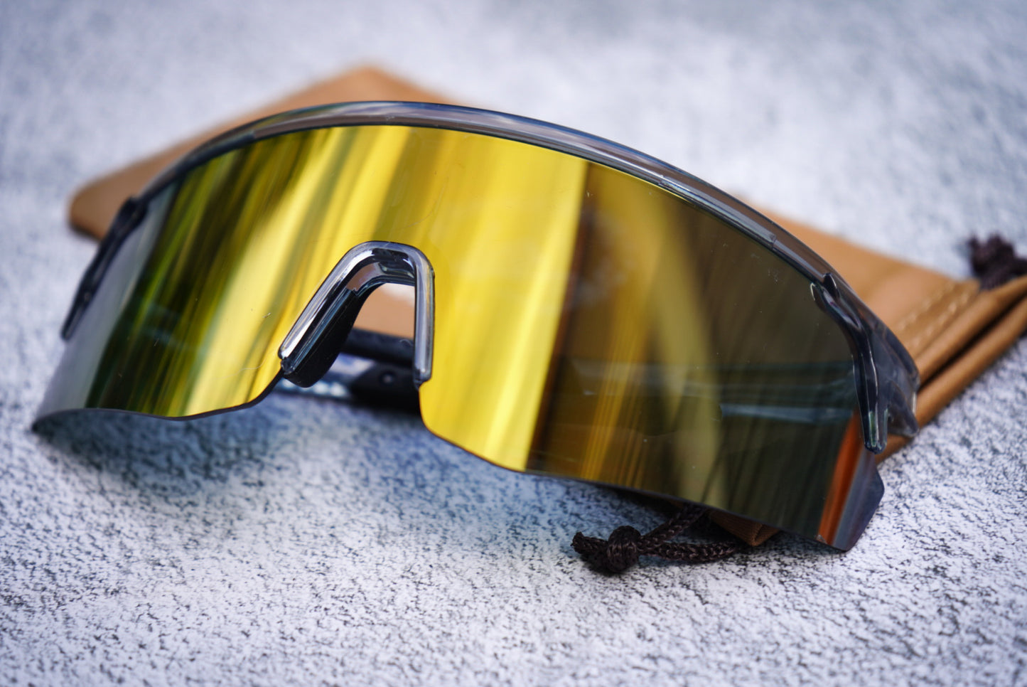 Adult Grey w/ gold mirrored sports sunnies