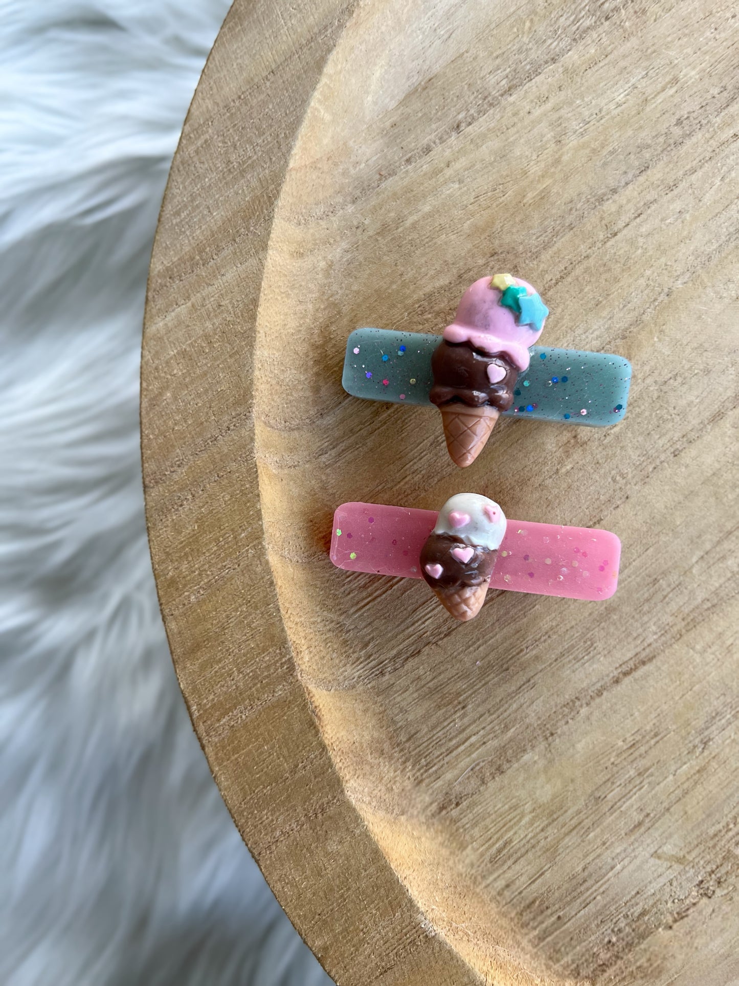 Ice cream hair clips