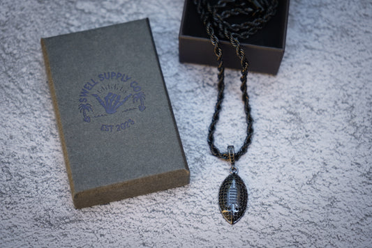 Stainless Cubic Zirconia football necklace