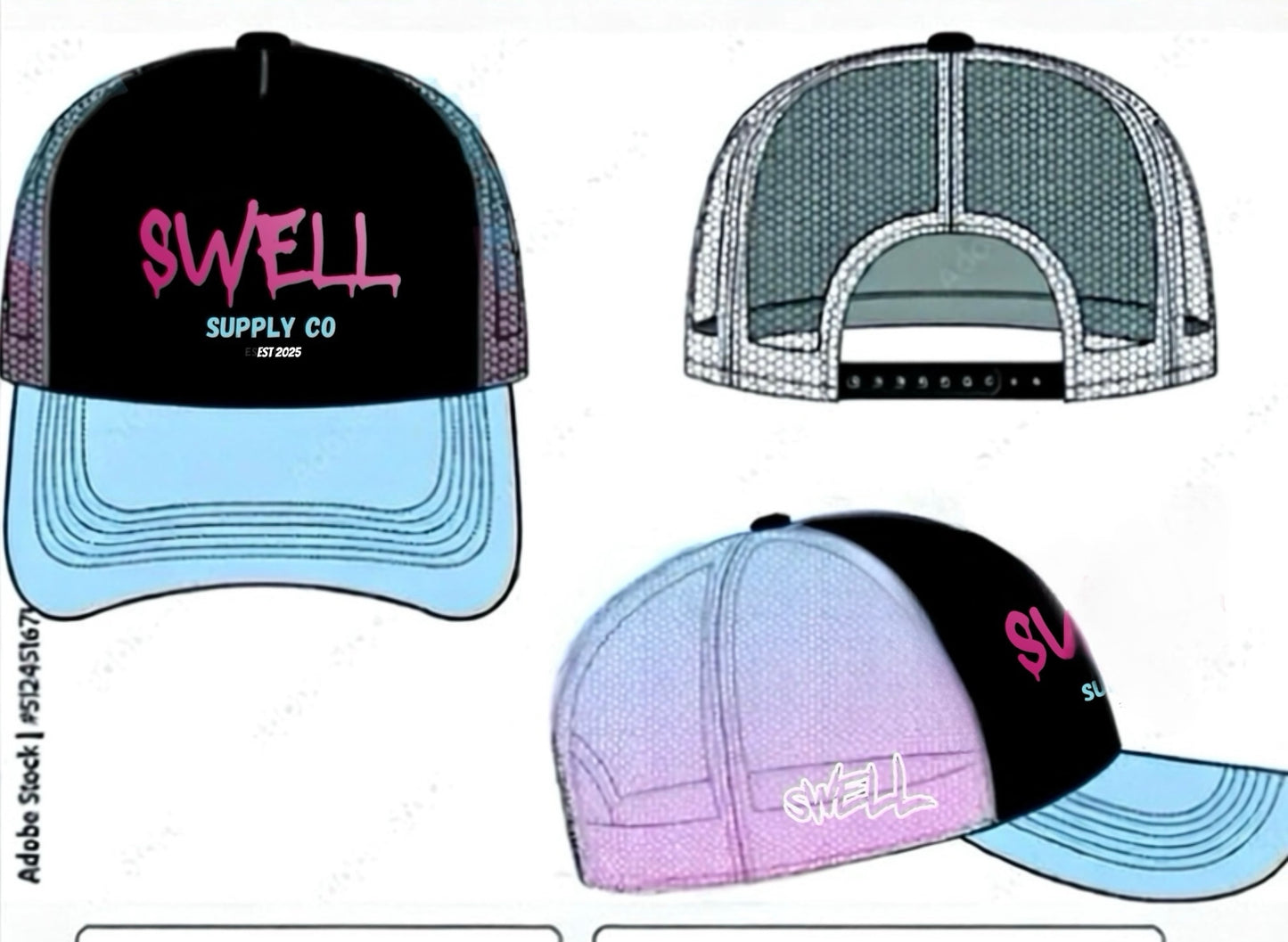 Ombre blue+pink snapback PREORDER
