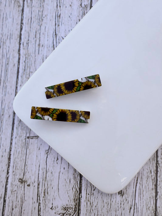 Sunflower alligator clips