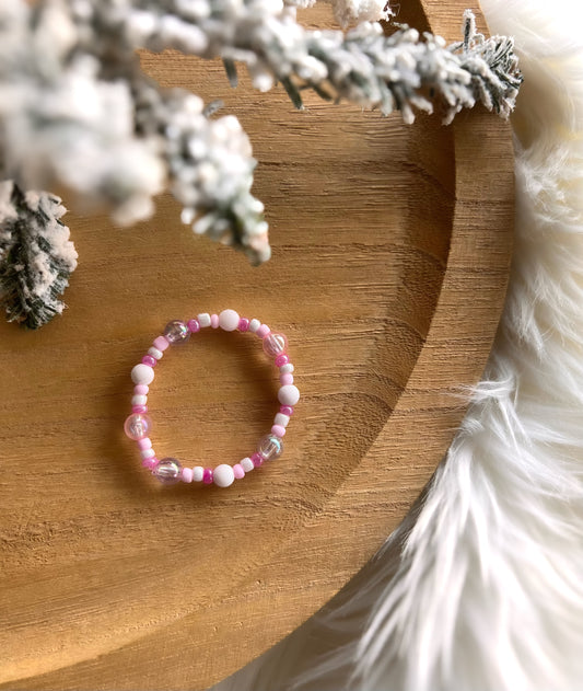 Mix pink seed/large bracelet
