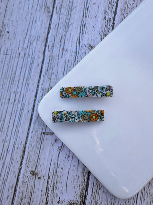 Fall floral alligator clips