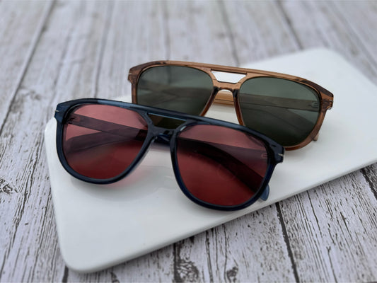 Vintage oversized double bridge polarized aviators