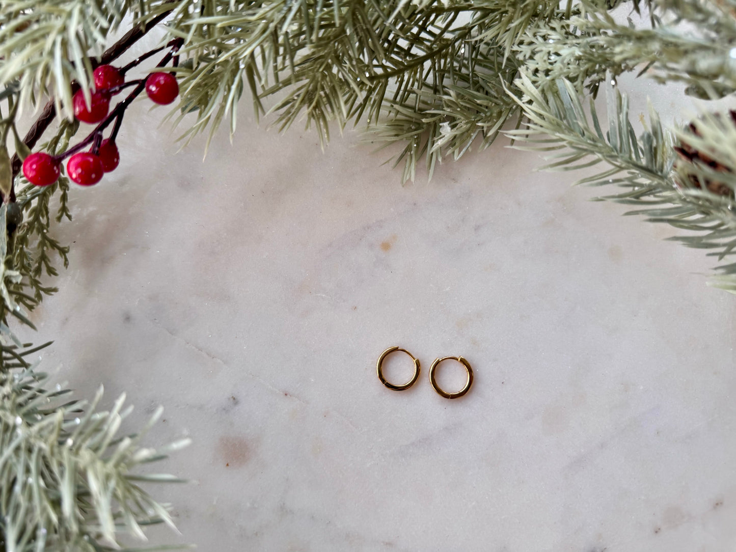 Sterling Silver huggie hoop earrings in gold