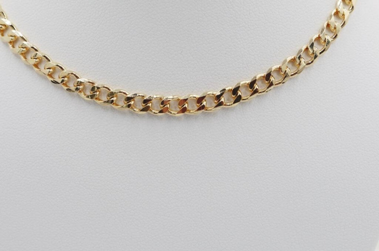 3mm stainless steel gold plated curb cuban
