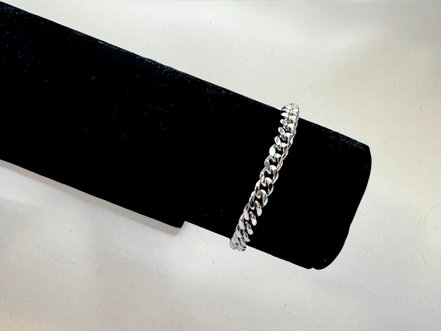 Adult/big kid stainless silver 6mm cuban link bracelet with box clasp 7.9inch