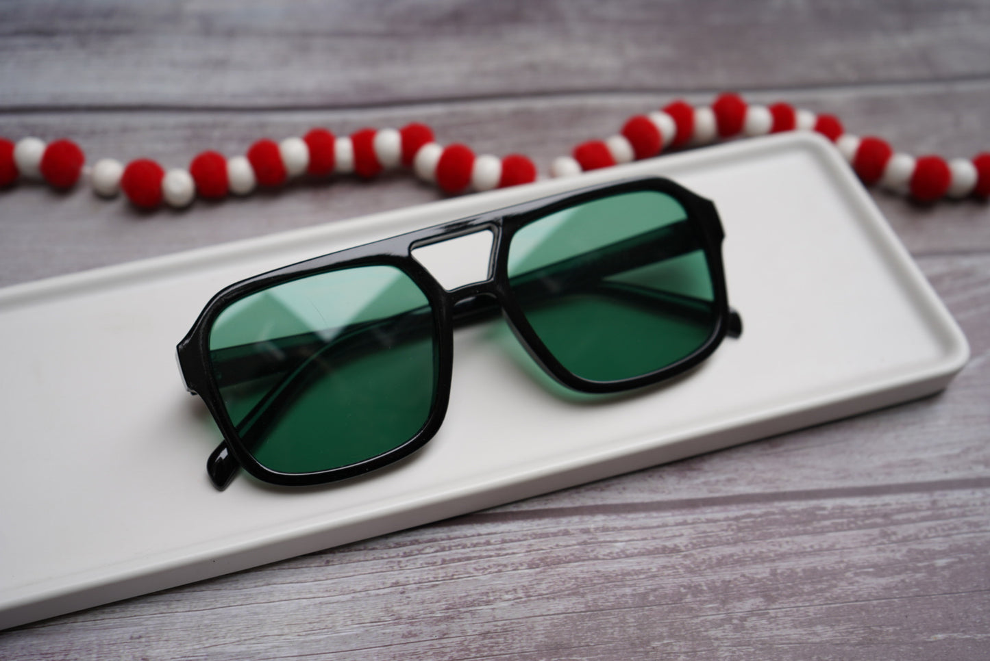 Adult green square aviators