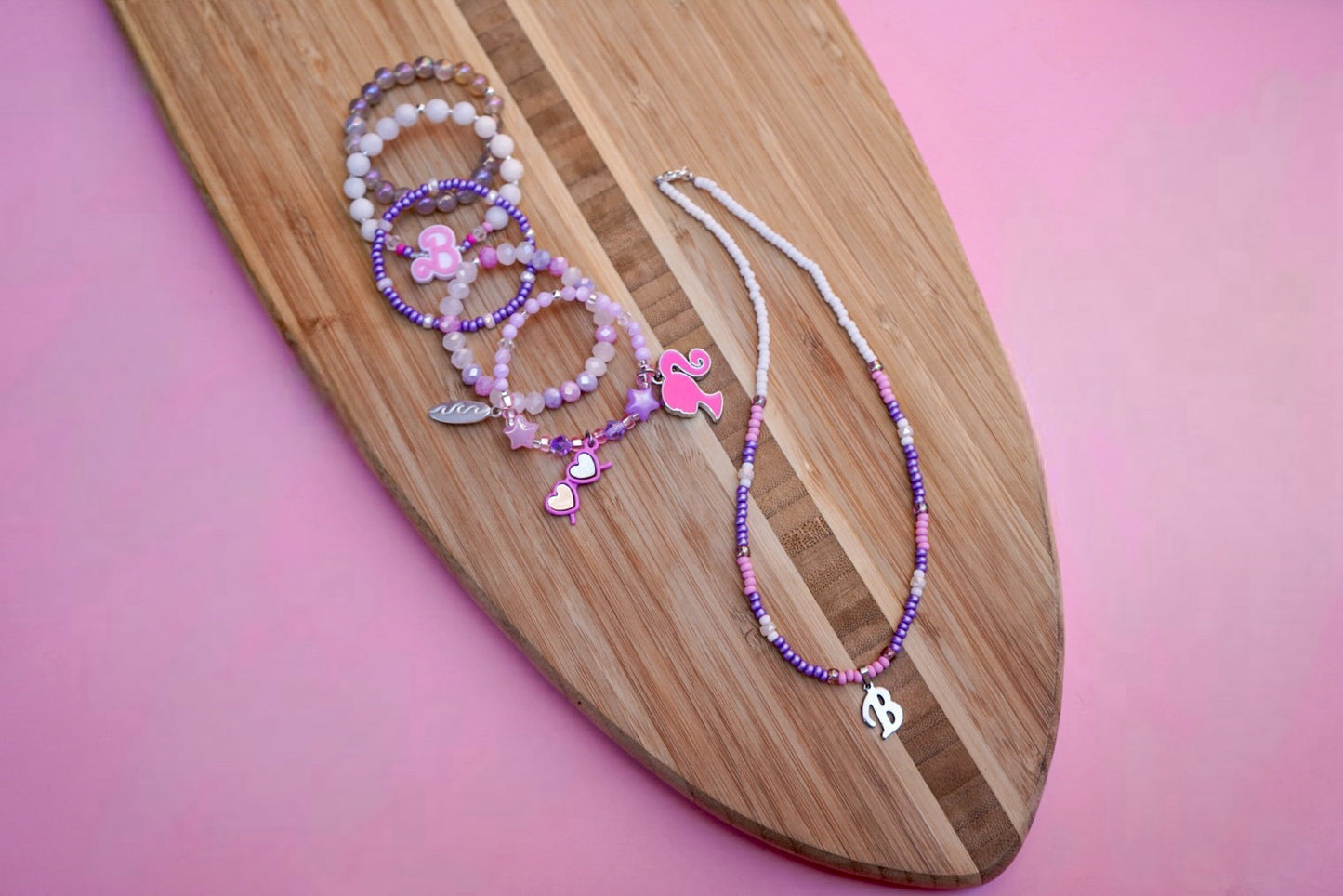 Girl’s initial or “B” for Barbie seed bead necklace
