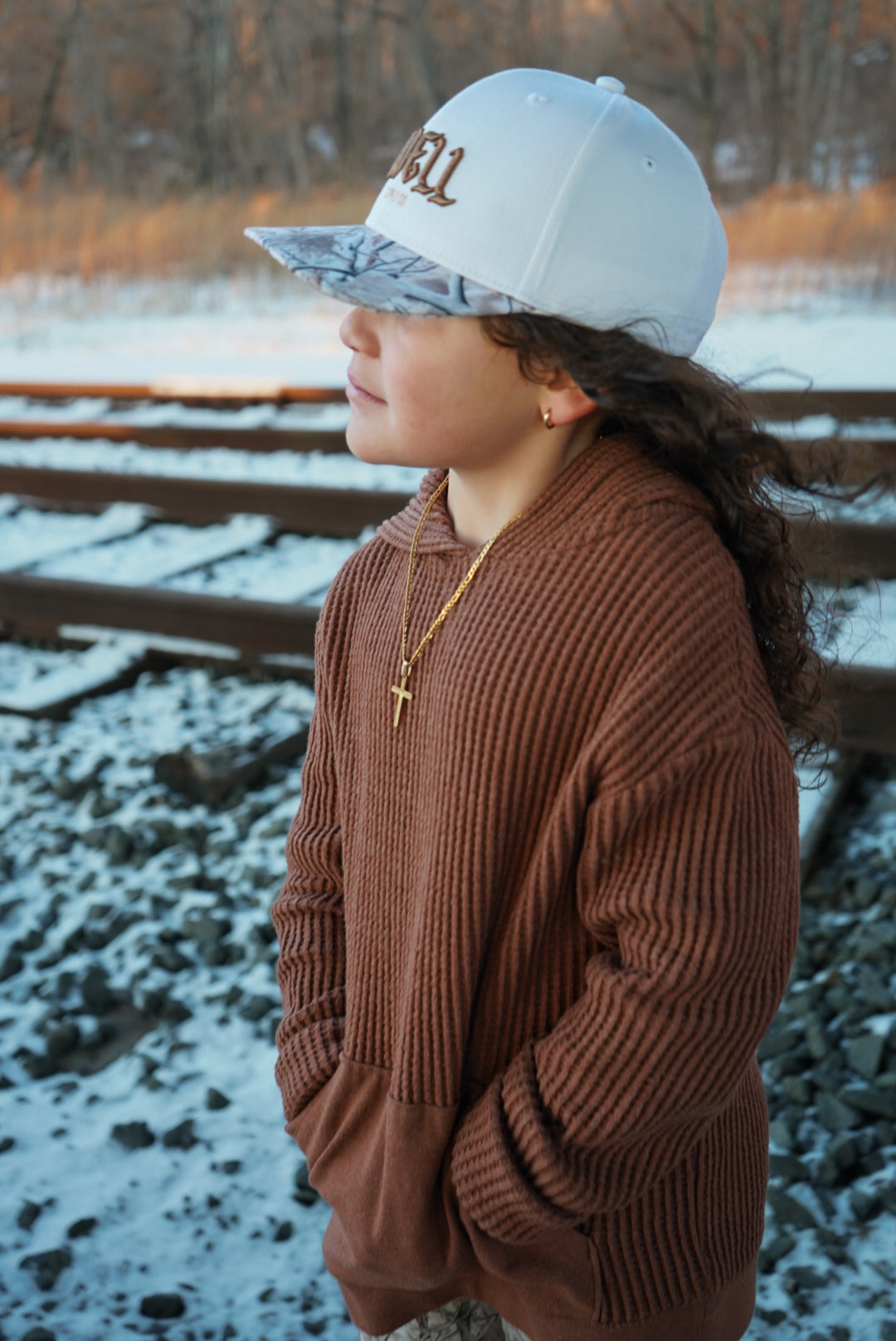 17mm cross (smaller) on 3mm stainless silver figaro (gold, black, or silver)