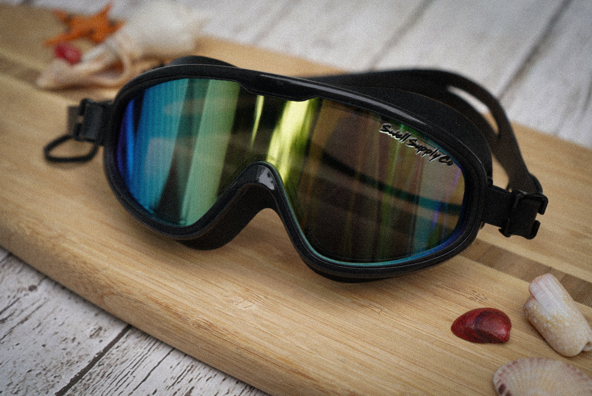 Adult Swell UV protected swim goggles in black