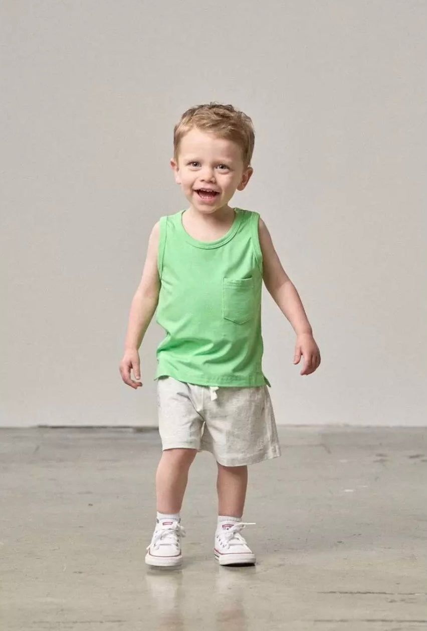Little Bipsy 18/24 months bamboo pocket tank - neon green