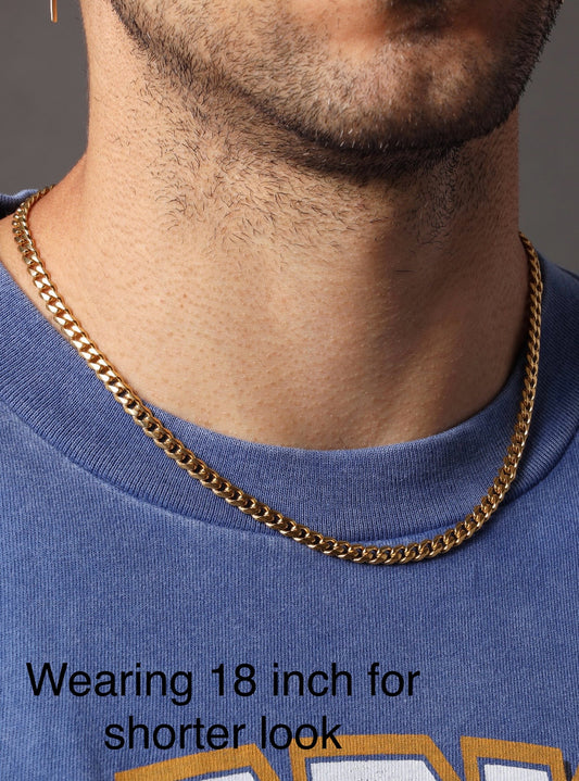 5mm 18k gold stainless cuban link