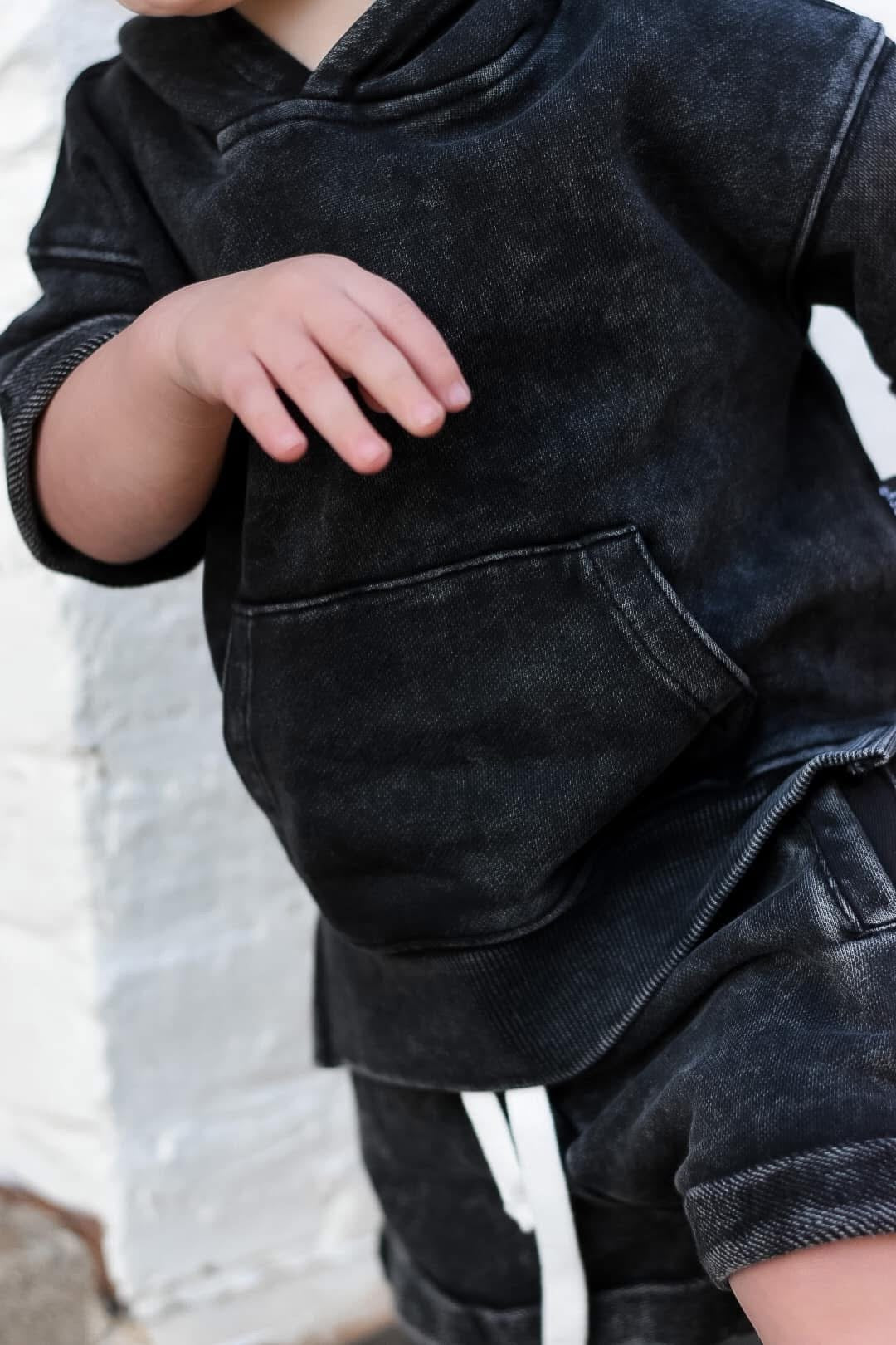 Little Bipsy 3/6m acid wash hoodie