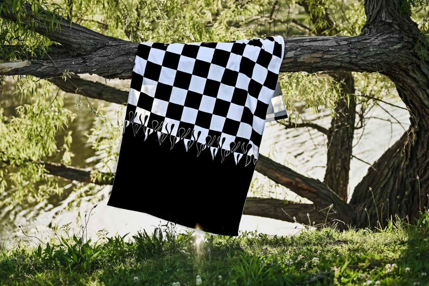 RTS checkered flame beach towel