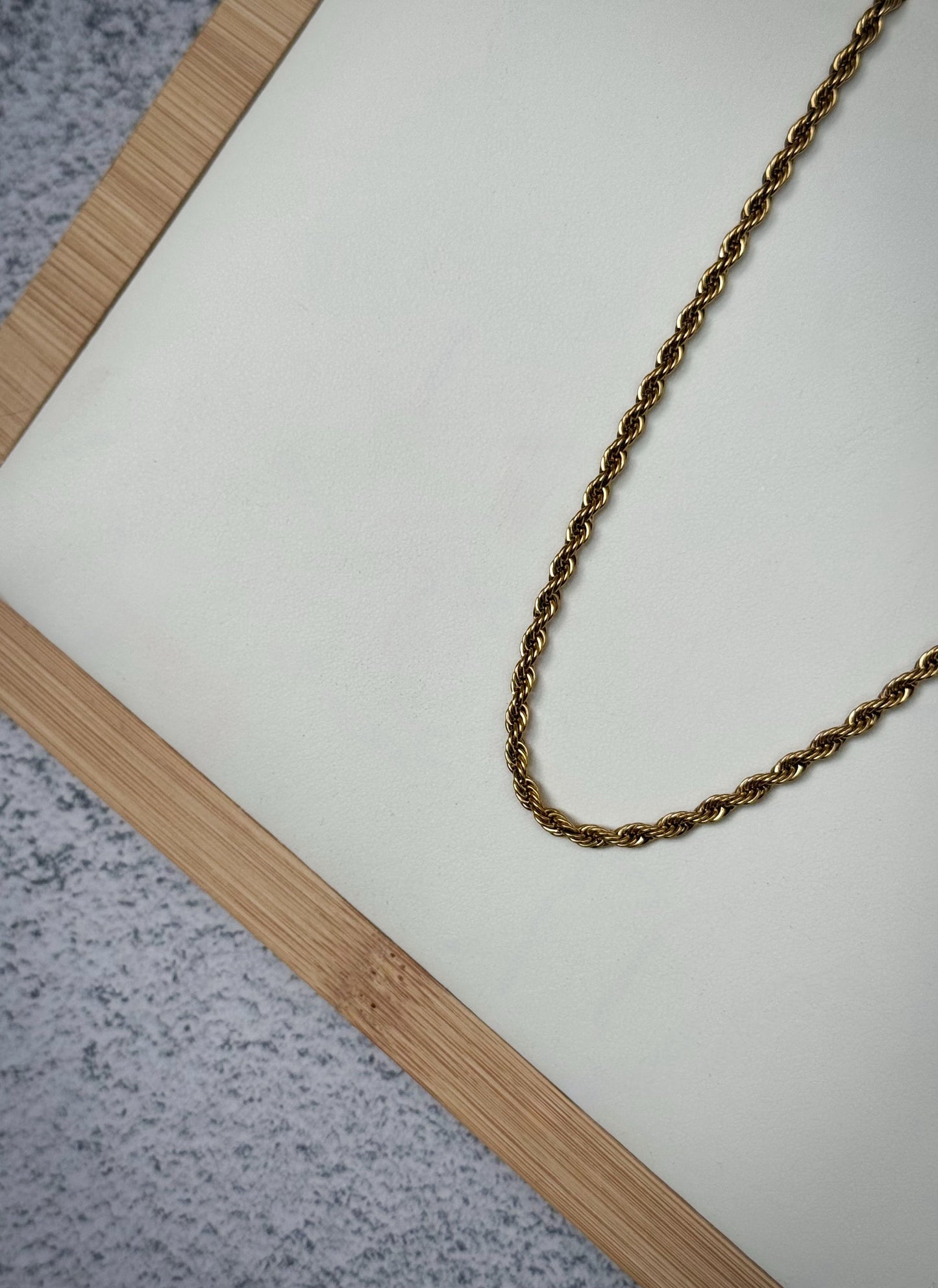Gold stainless steel rope necklace