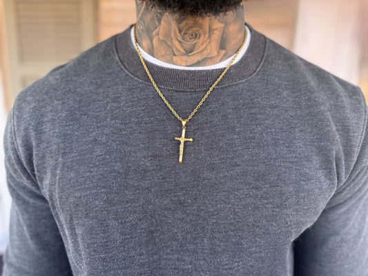 Men’s (bigger) crucified Jesus cross stainless steel necklace