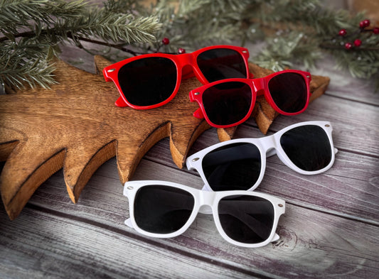 Adult white & red wayfarer sunnies or frames