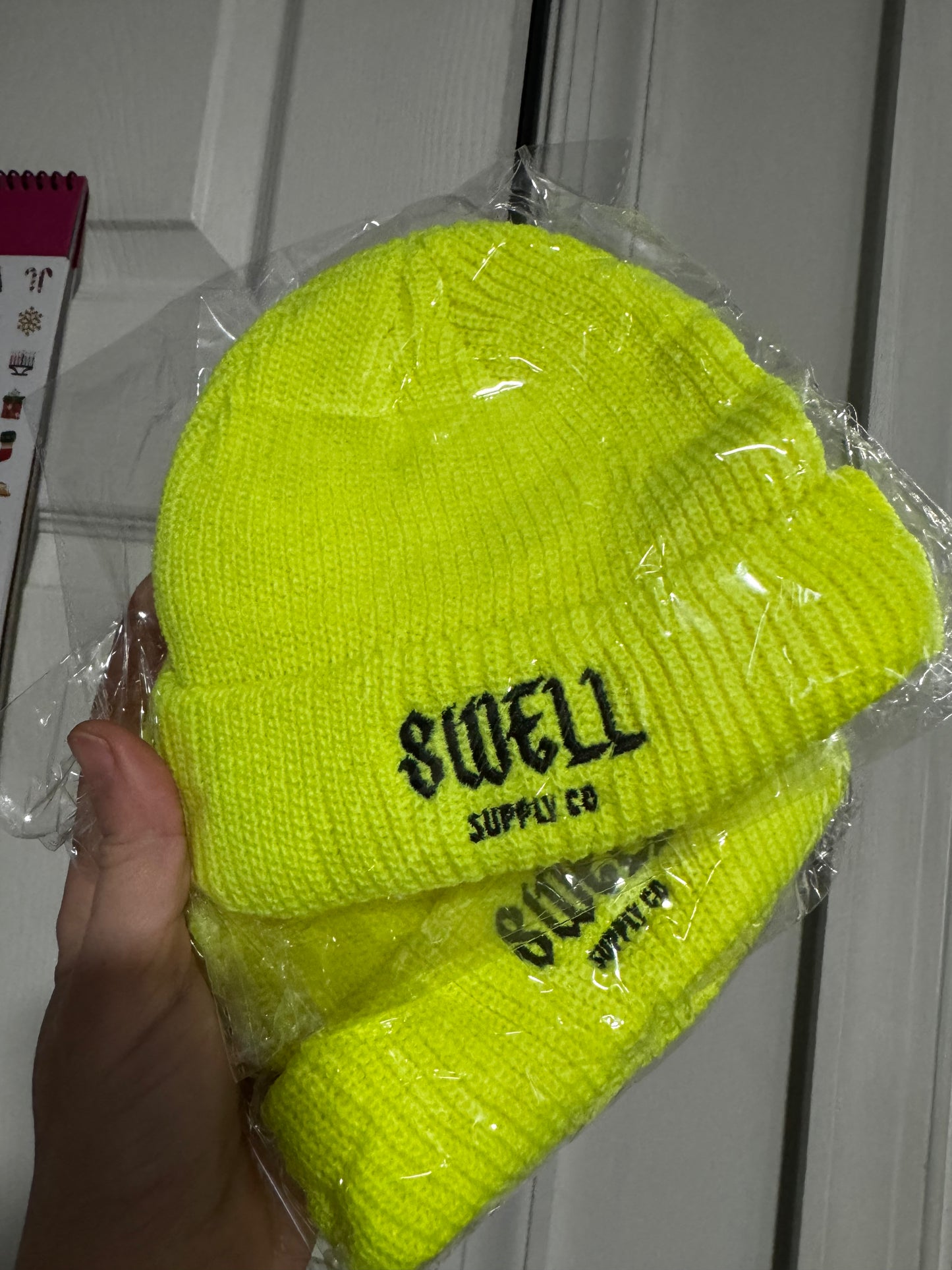 Yellow knit beanie toddler
