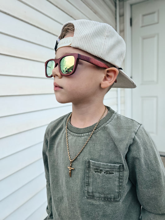 Gold crucified Jesus stainless rope necklace