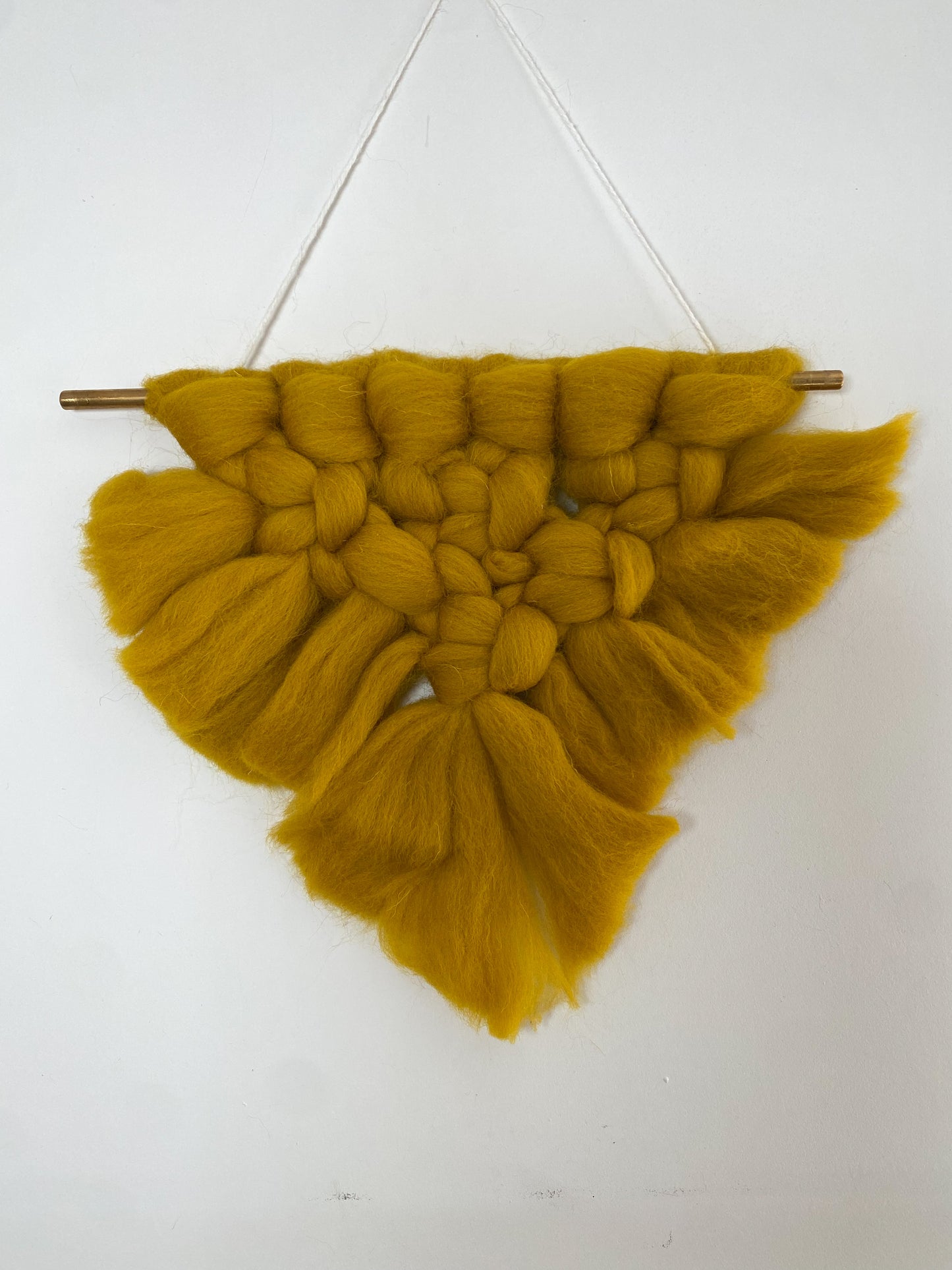 Mustard merino wool wall hanging