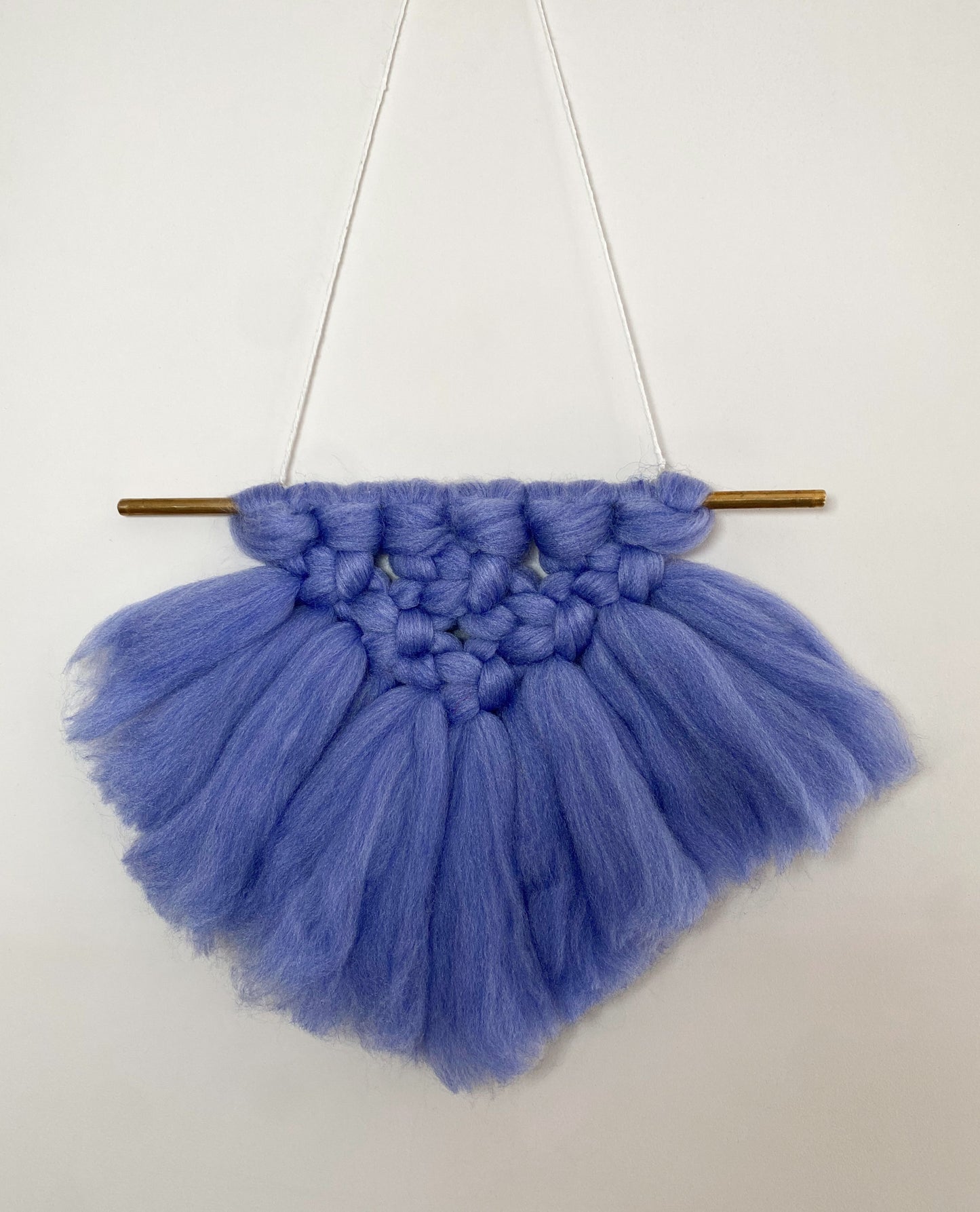 Blue Violet merino wool wall hanging