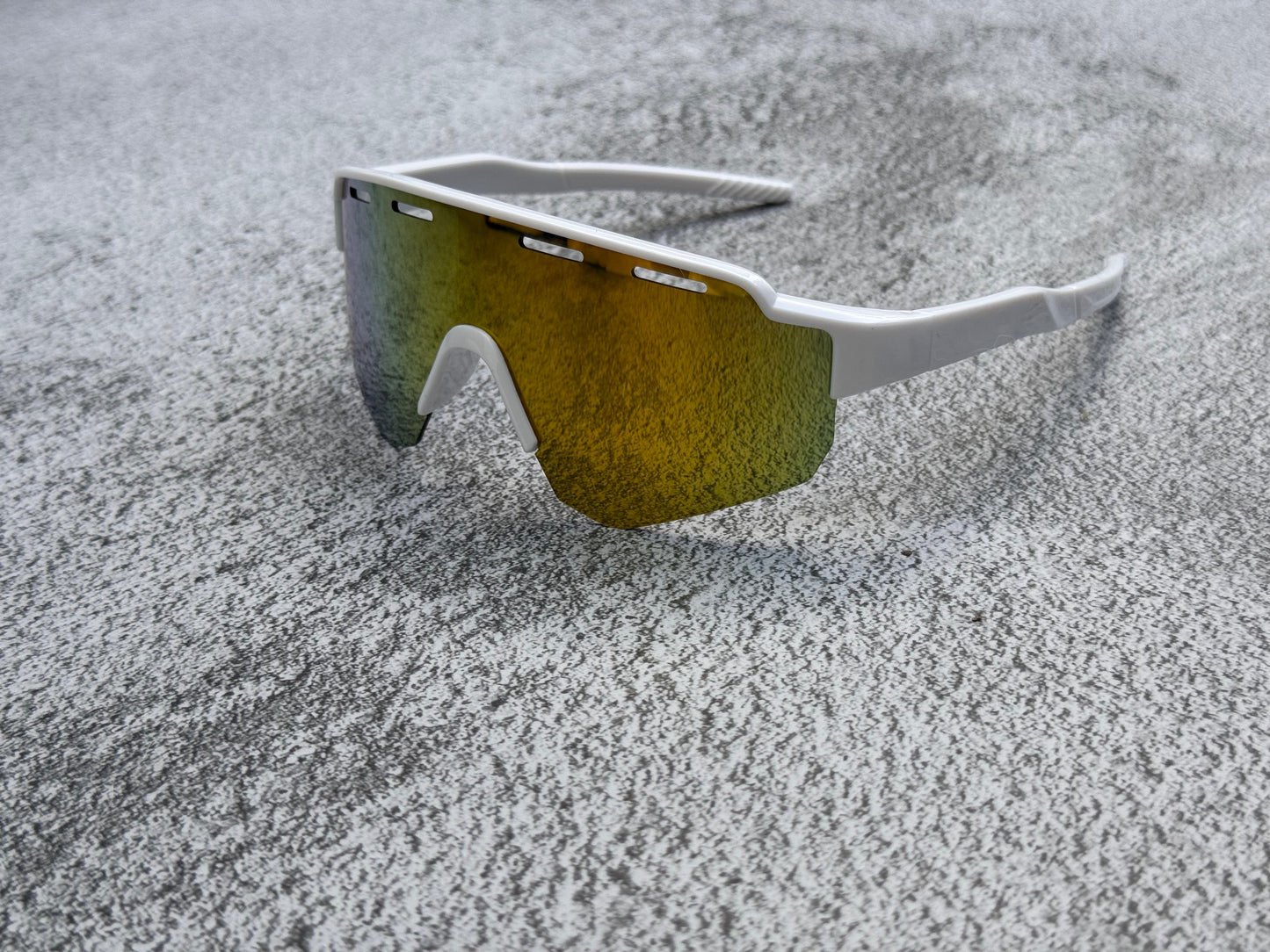 White/gold cycling sunnies