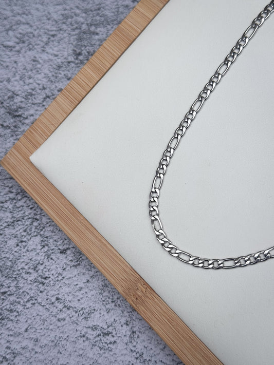 4.5mm stainless steel silver figaro