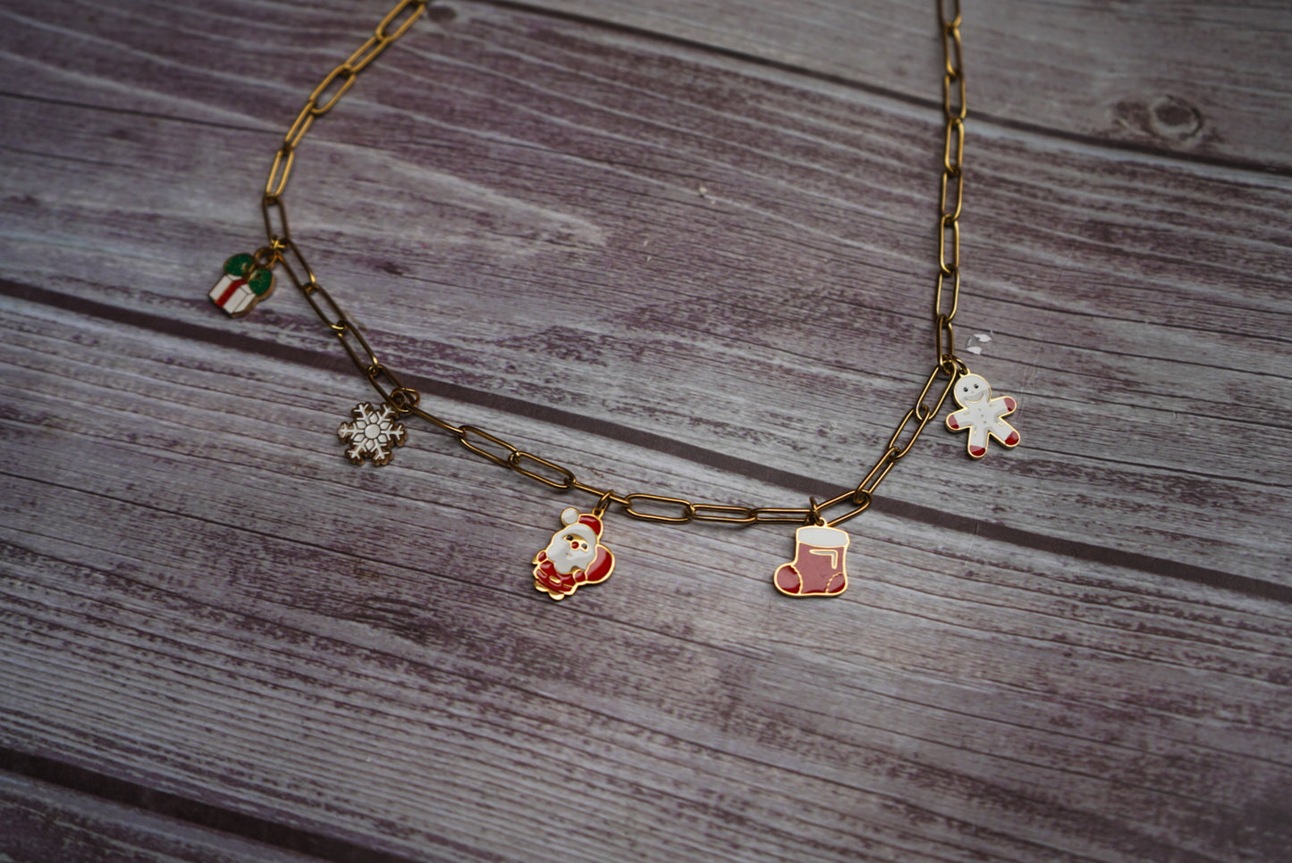 Adult holiday stainless charm necklaces