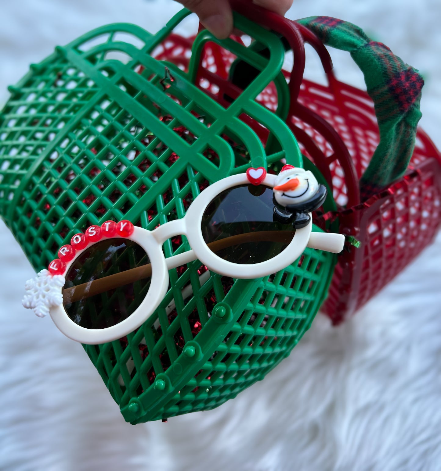 Red & green retro baskets