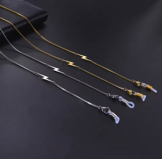 Stainless lightning silver sunglass lanyard