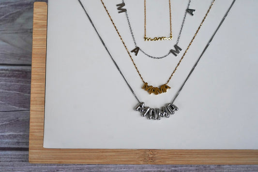 Dainty MAMA silver necklace (#2)
