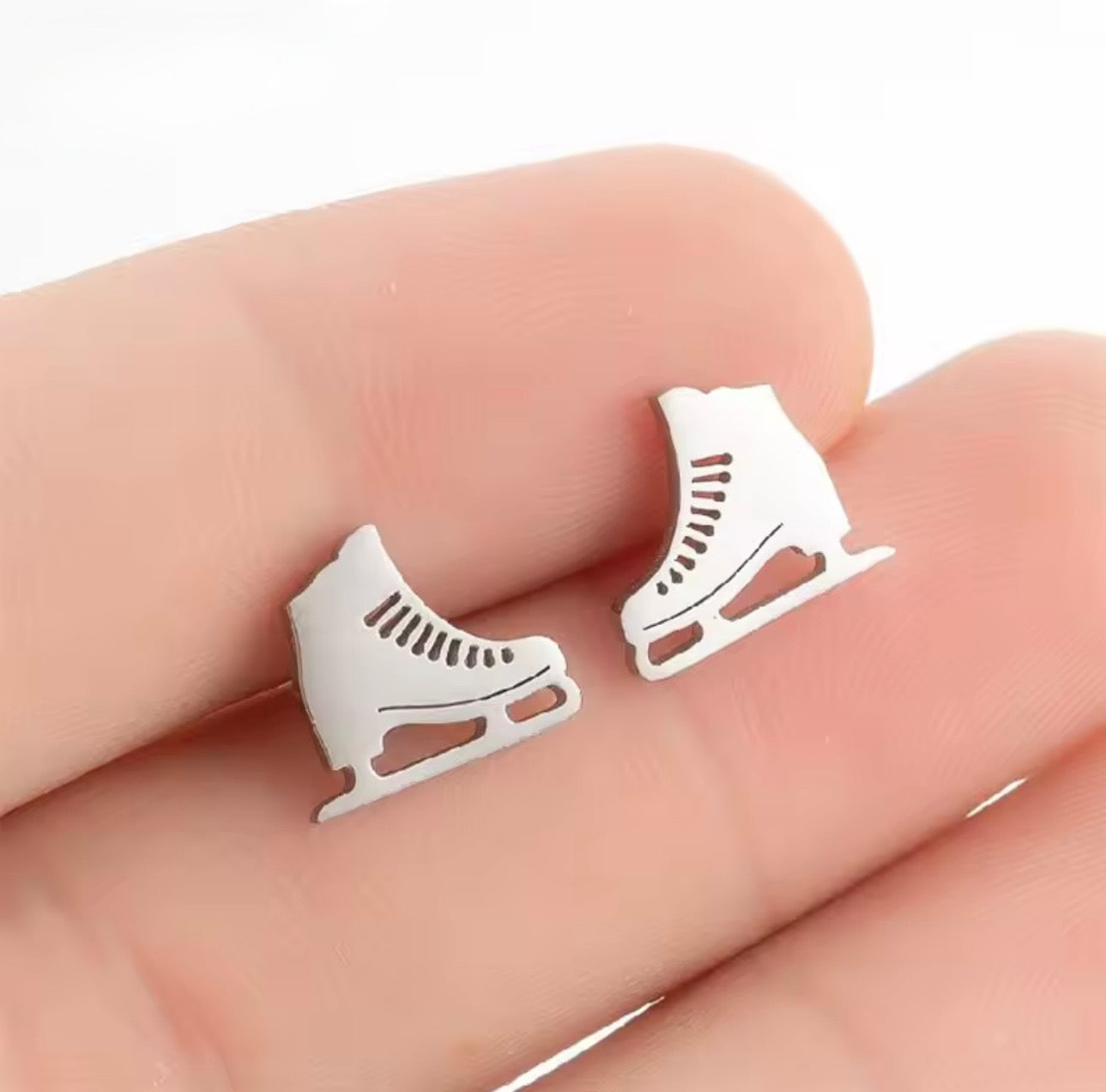 Ice skate stainless steel earrings