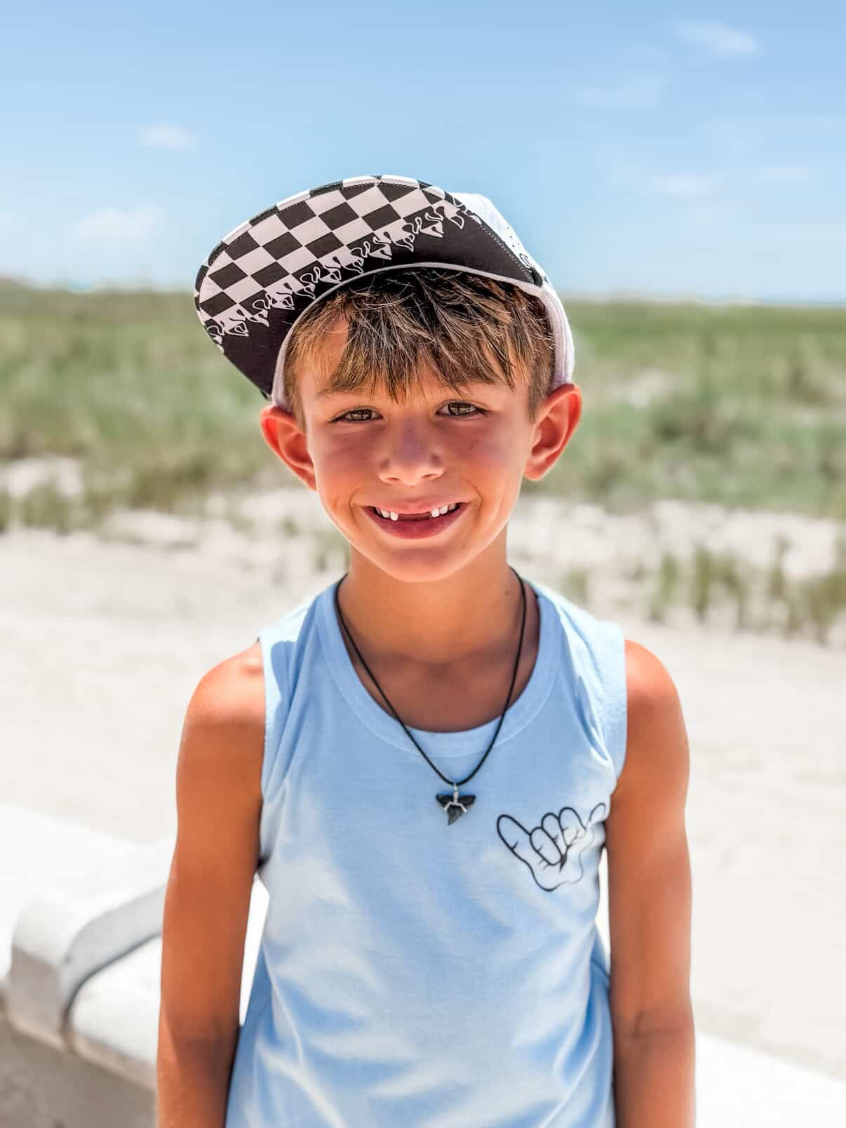 Lemon shark tooth stainless necklace