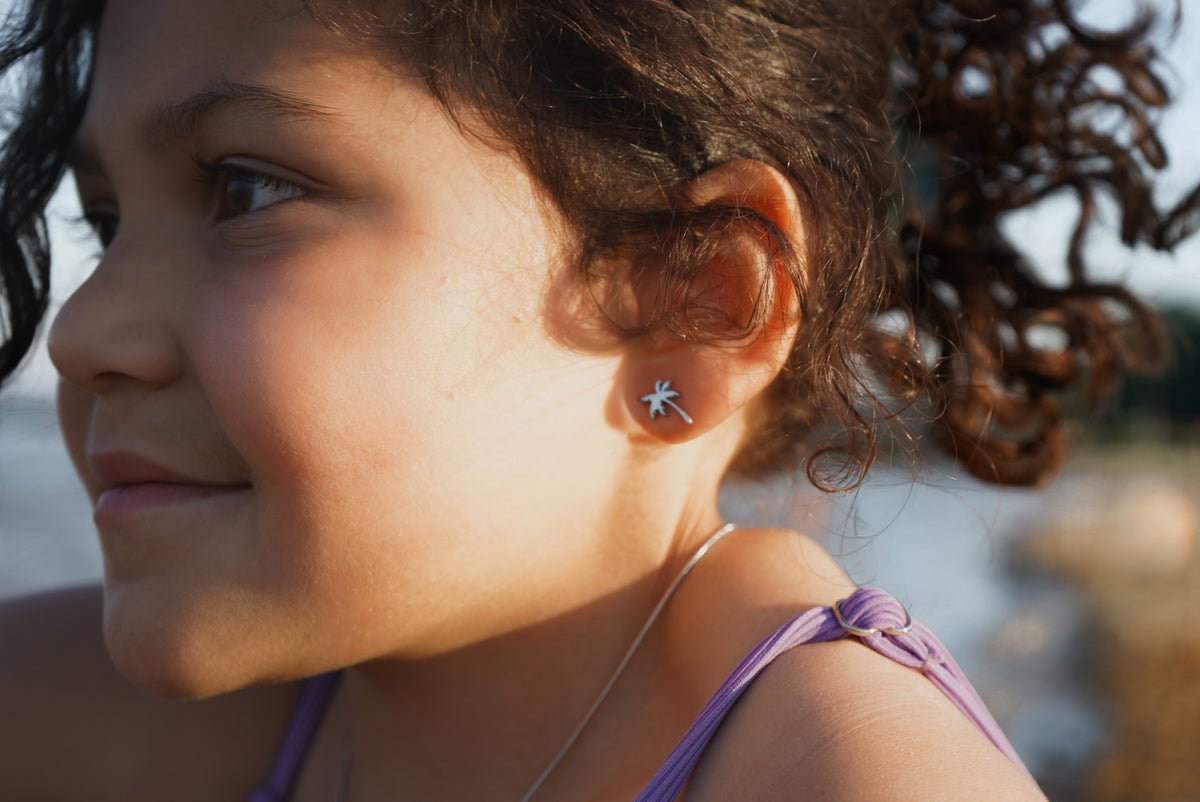 Stainless palm tree earrings