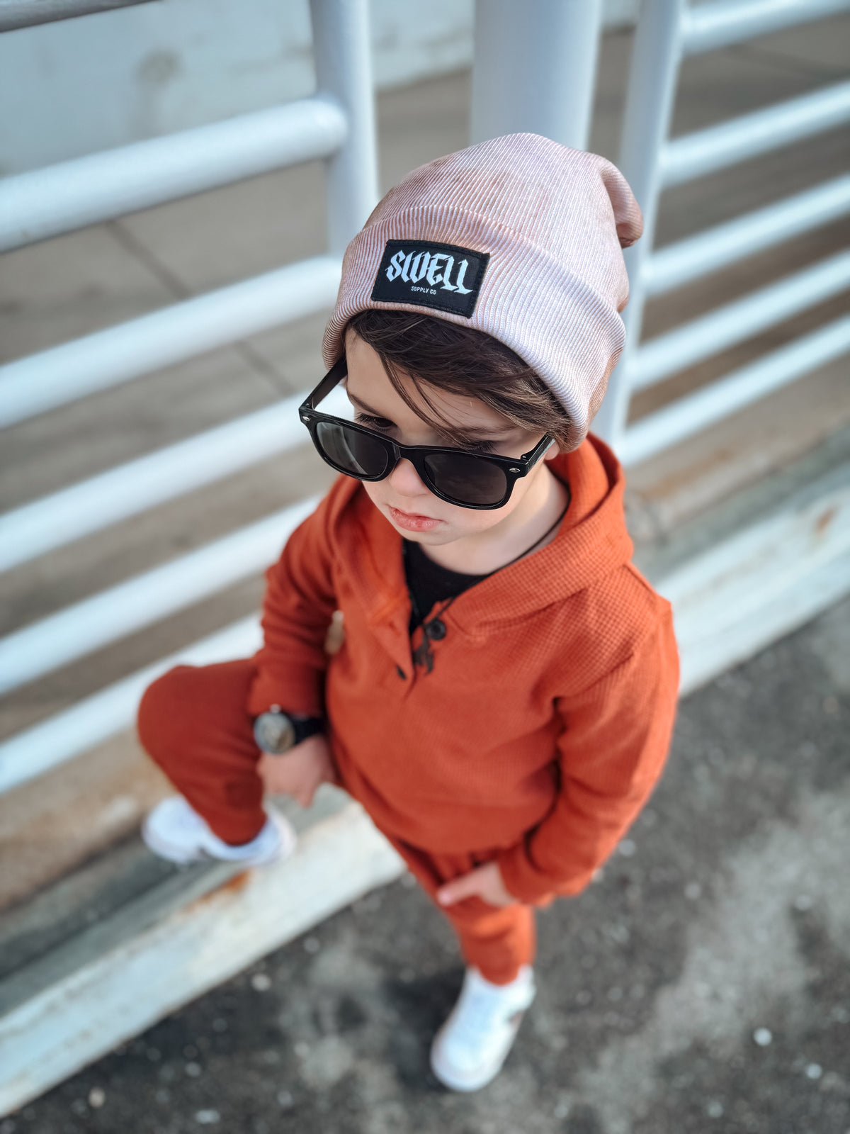 DESERTED acid wash beanie