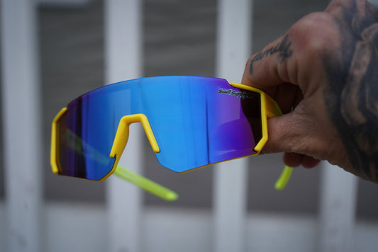 Kid’s yellow/lime rimless mirrored sports sunglasses (age 2-9)