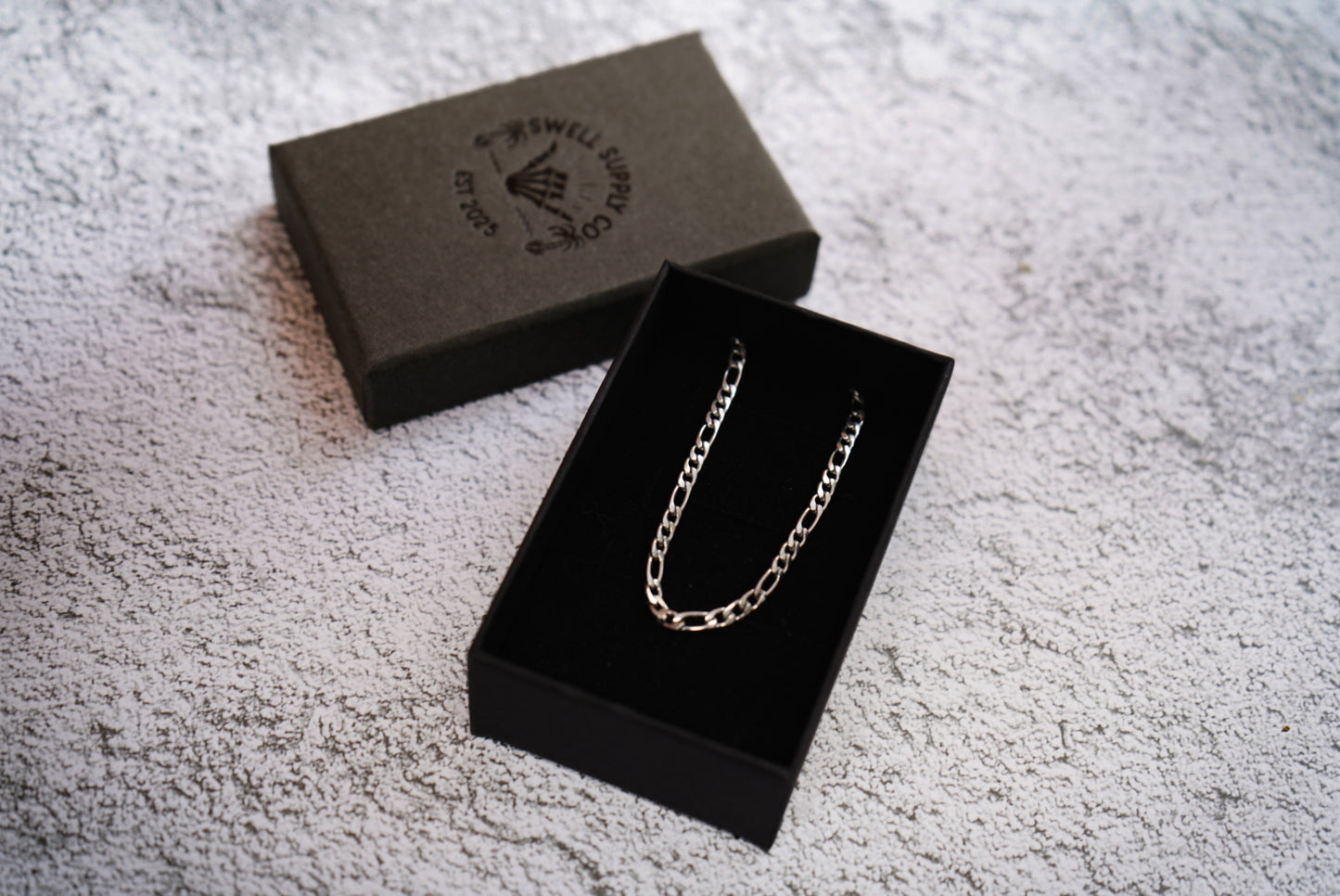 4.5mm stainless steel silver figaro