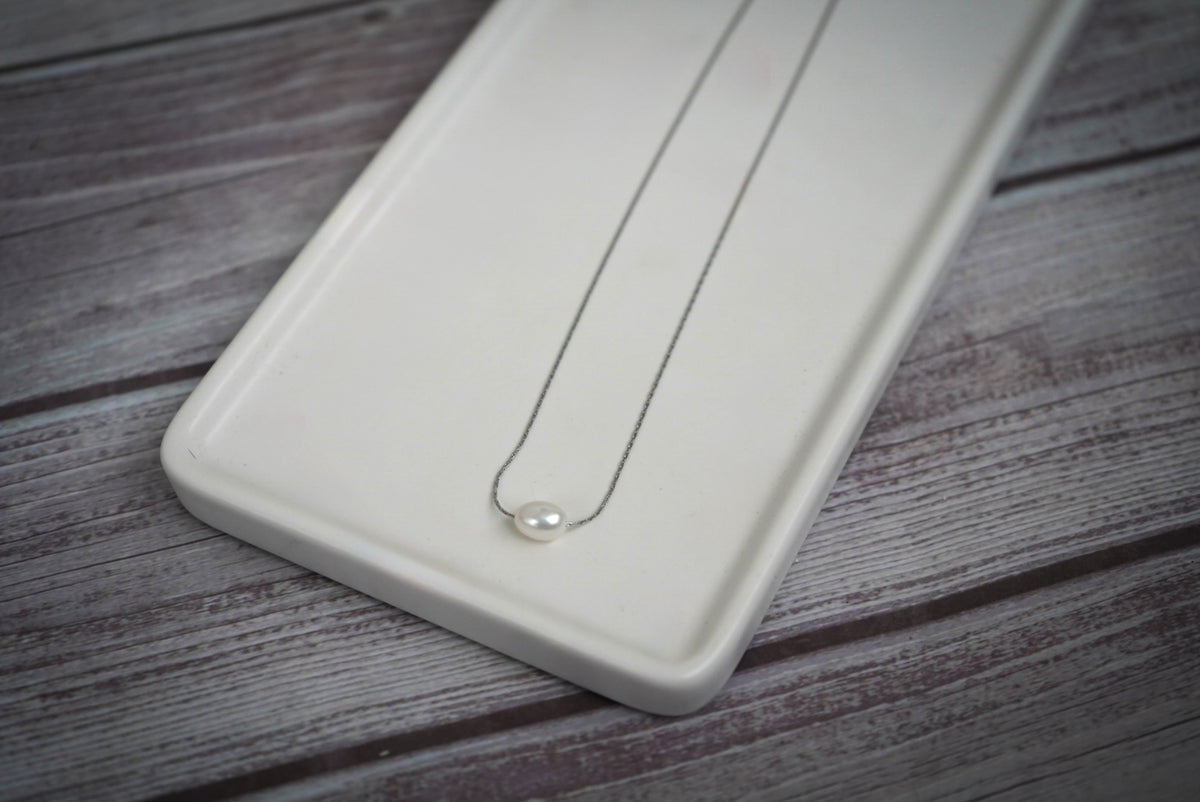 316L stainless freshwater pearl necklace (gold or silver)