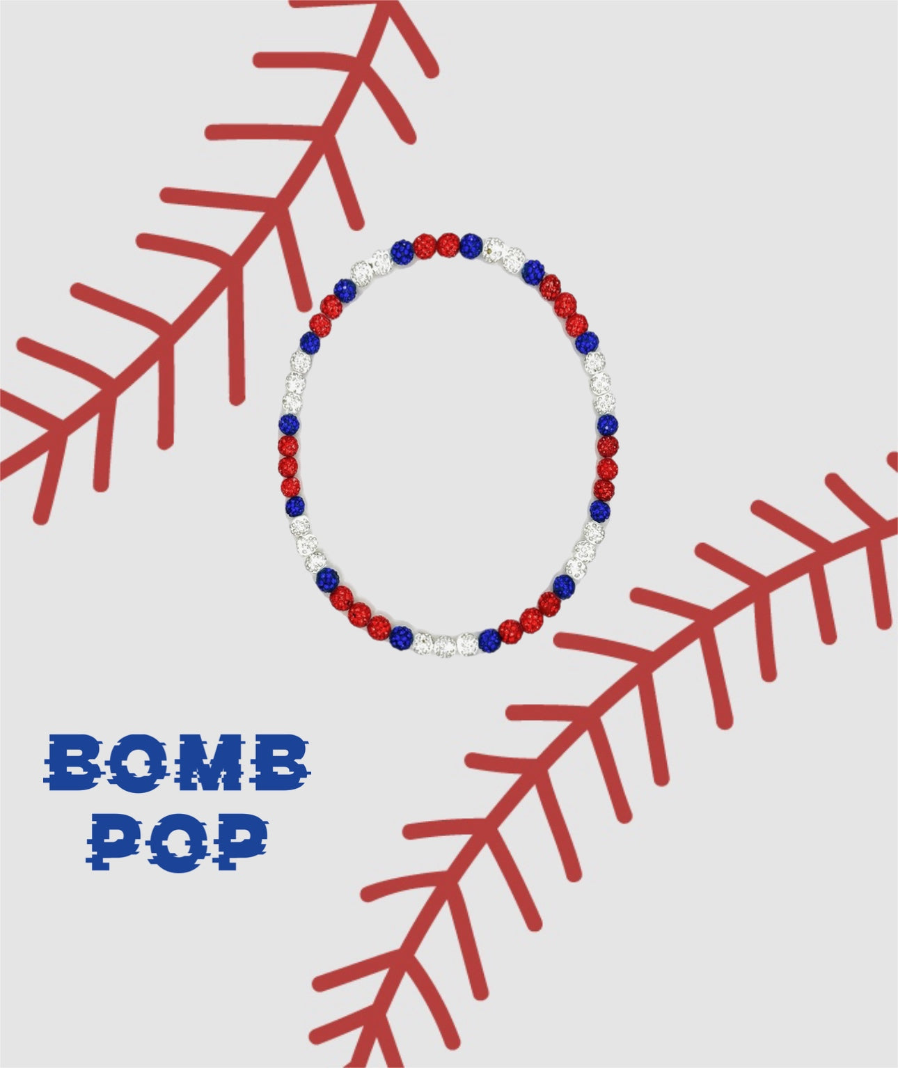 Bomb Pop baseball necklace